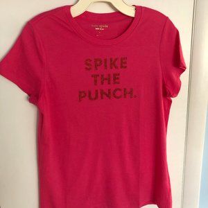 kate spade 'Spike the Punch' glitter graphic tee